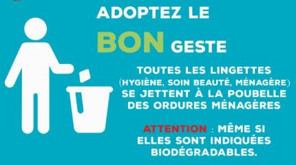 Stop aux lingettes dans les toilettes !